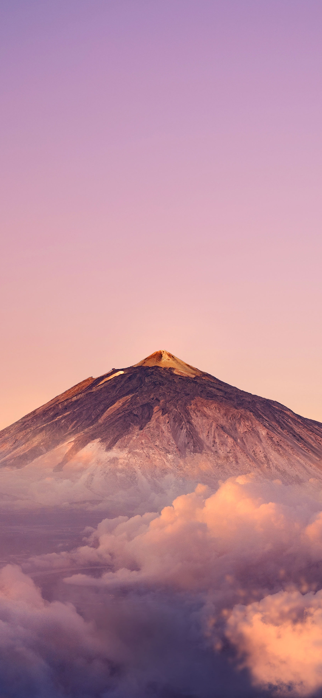[2436×1125]云海 高山 渐变 山顶 苹果手机壁纸图片