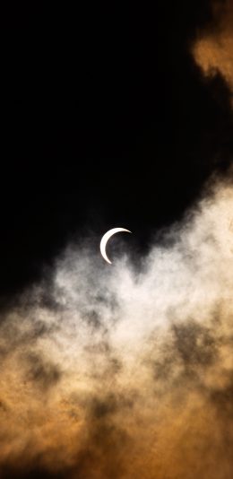 [2436x1125]云空 乌云 日全食 天象 苹果手机壁纸图片