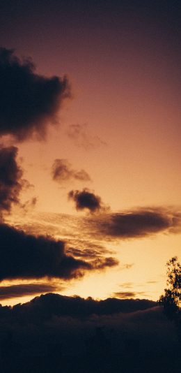 [2436x1125]云空 乌云 晚霞 自然 苹果手机壁纸图片