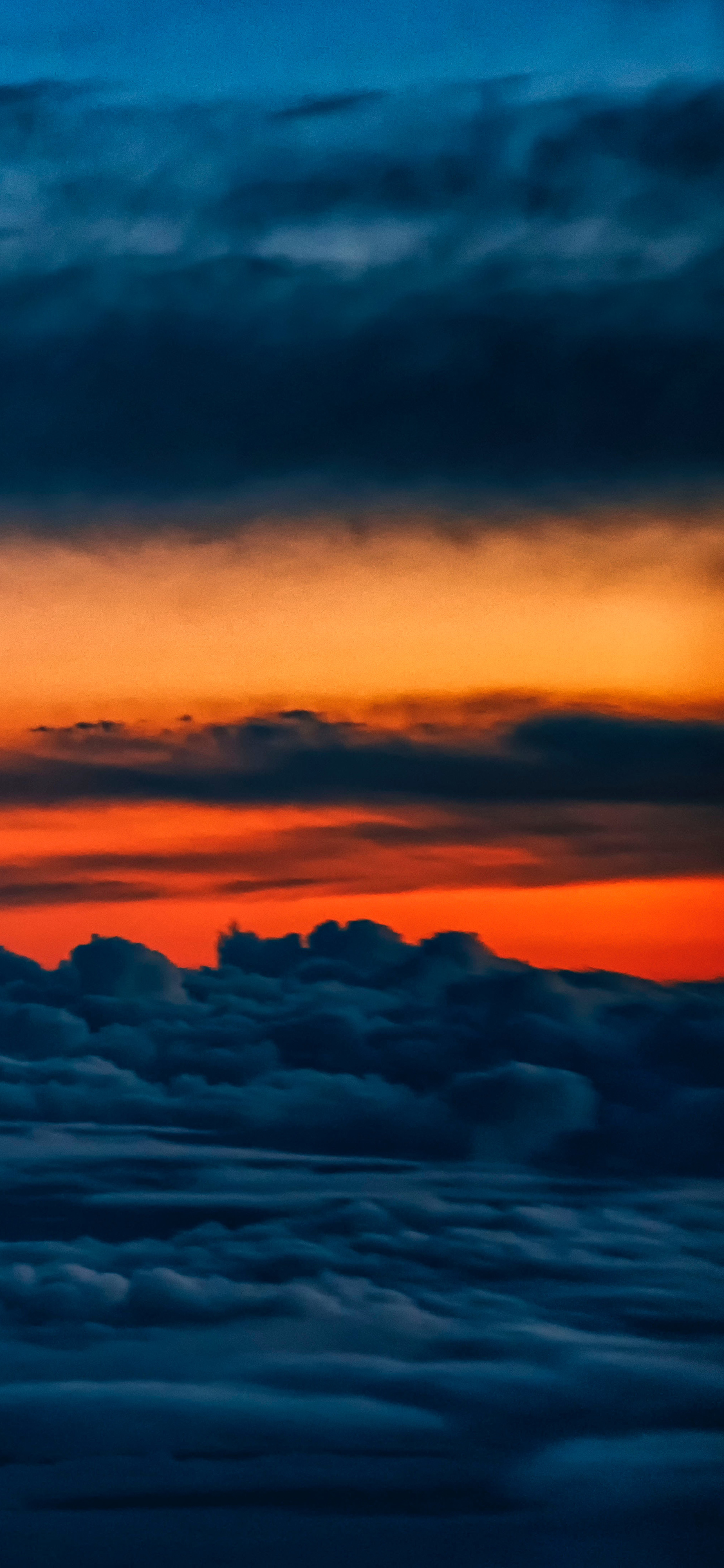 [2436×1125]云空 云海 翻涌 红霞 苹果手机壁纸图片