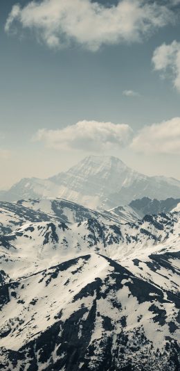 [2436x1125]云空 山峰 雪山 白雪覆盖 苹果手机壁纸图片