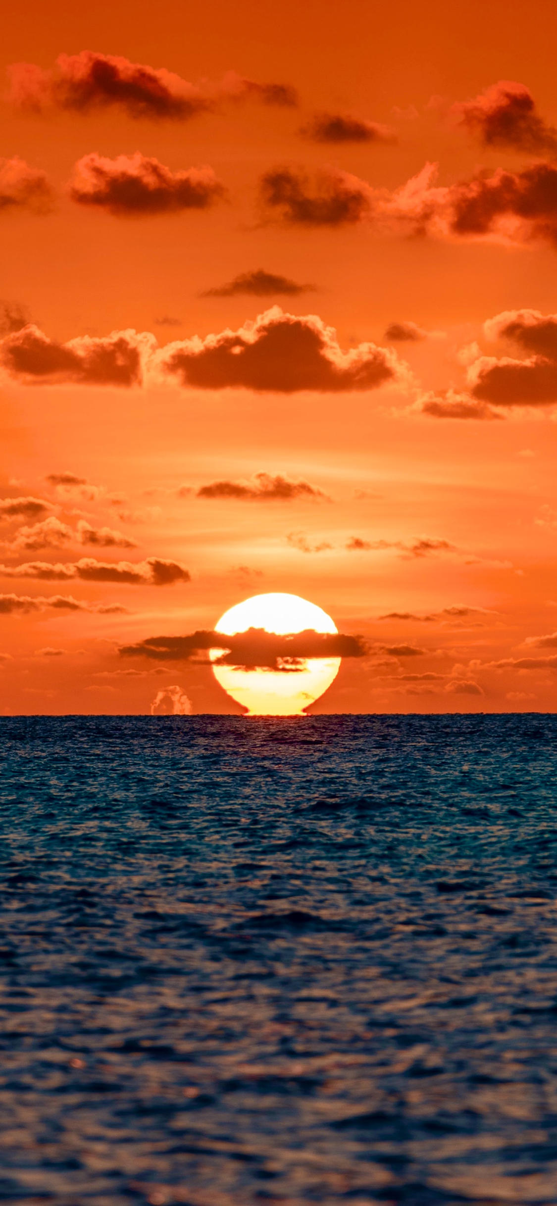 [2436×1125]云空 日出 大海 唯美 苹果手机壁纸图片