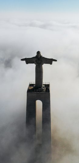 [2436x1125]云空 雕像 石像 景点 苹果手机壁纸图片