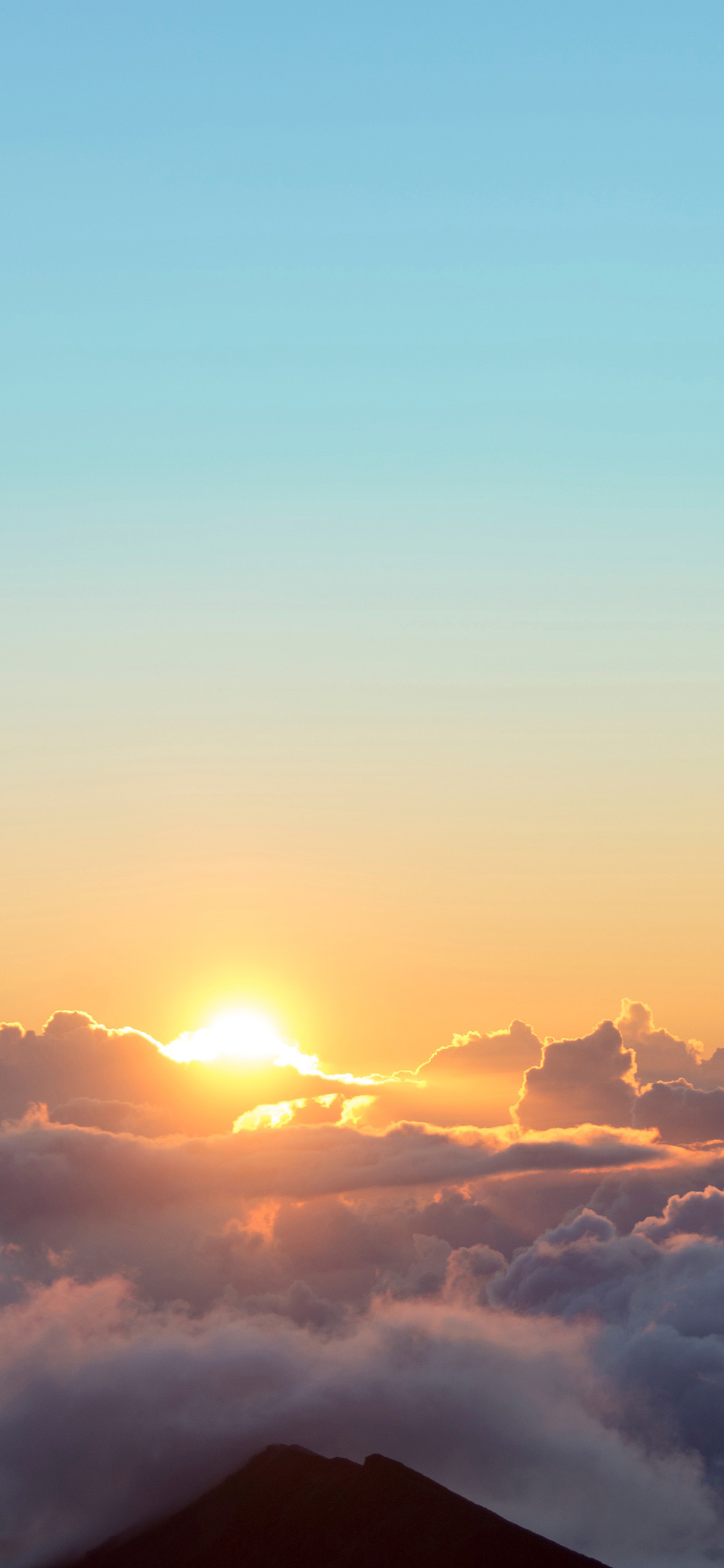 [2436×1125]云端 日出 云朵 太空 太阳 苹果手机壁纸图片