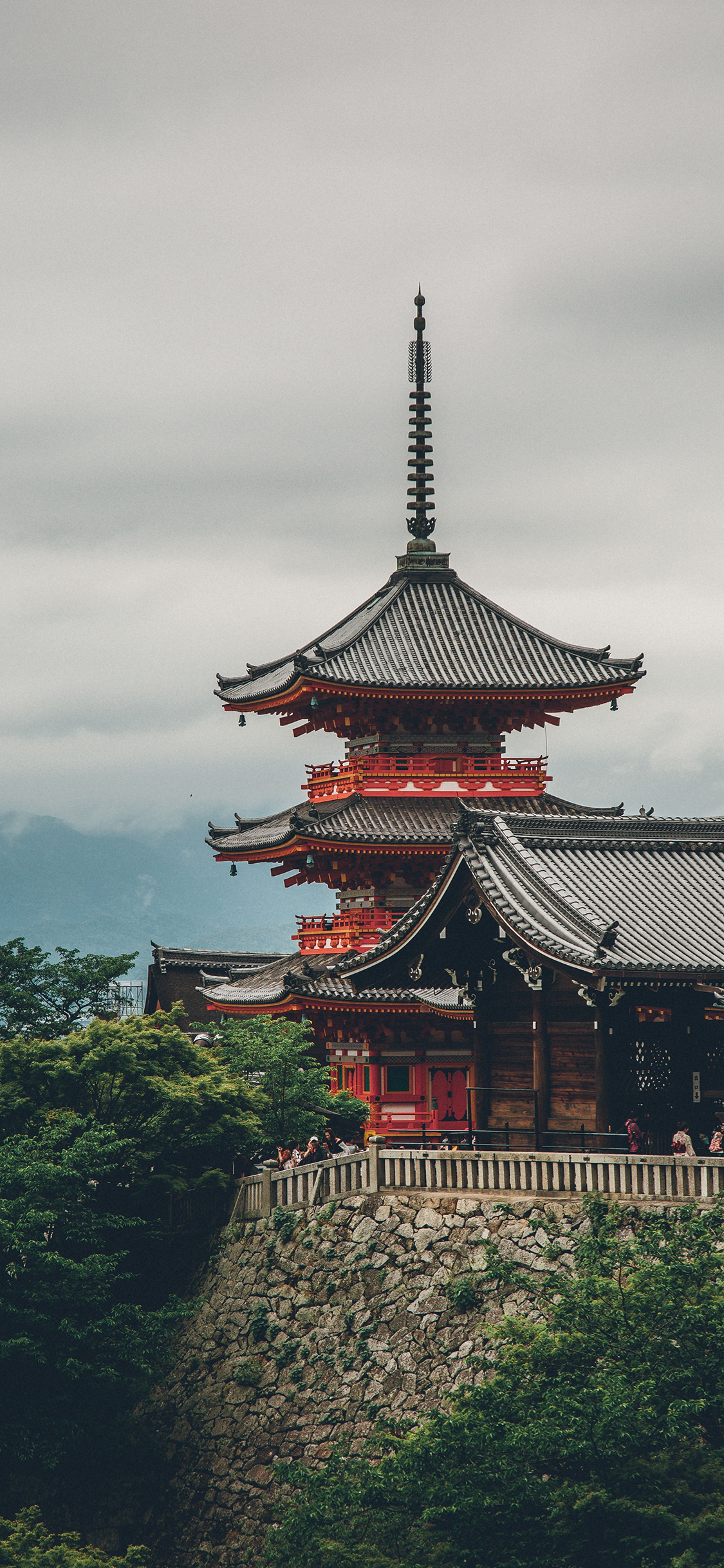 [2436×1125]五重塔 法隆寺 木结构建筑 寺庙 苹果手机壁纸图片