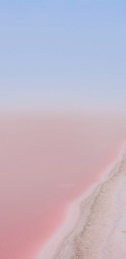 [2436x1125]伊朗 Shiraz 盐湖 粉色 苹果手机壁纸图片