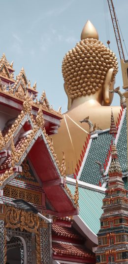 [2436x1125]佛庙 佛像 金佛 信仰 苹果手机壁纸图片