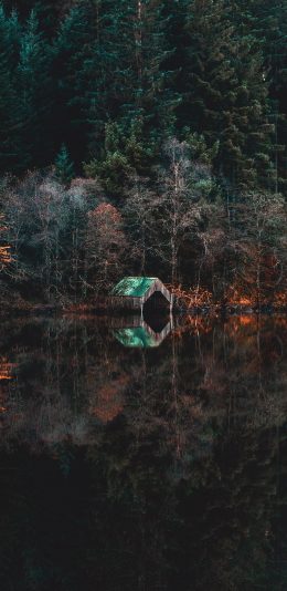 [2436x1125]倒映 湖水 自然 景观 苹果手机壁纸图片