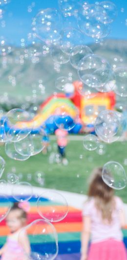 [2436x1125]儿童乐园 泡泡 梦幻 童趣 苹果手机壁纸图片