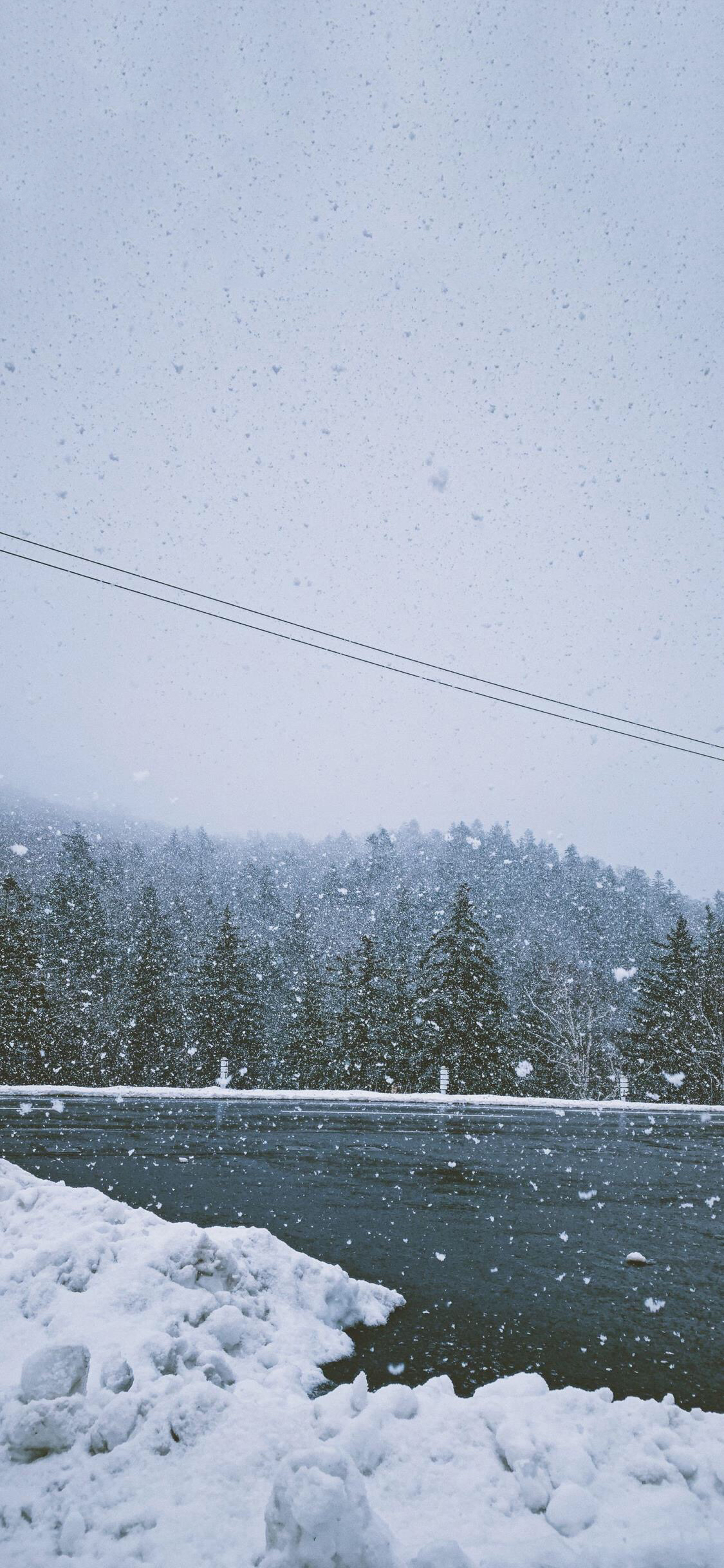 [2436×1125]冬季 自然 雪景 白雪覆盖 唯美 苹果手机壁纸图片