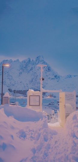 [2436x1125]冬季 雪地 雪景 雪白 苹果手机壁纸图片