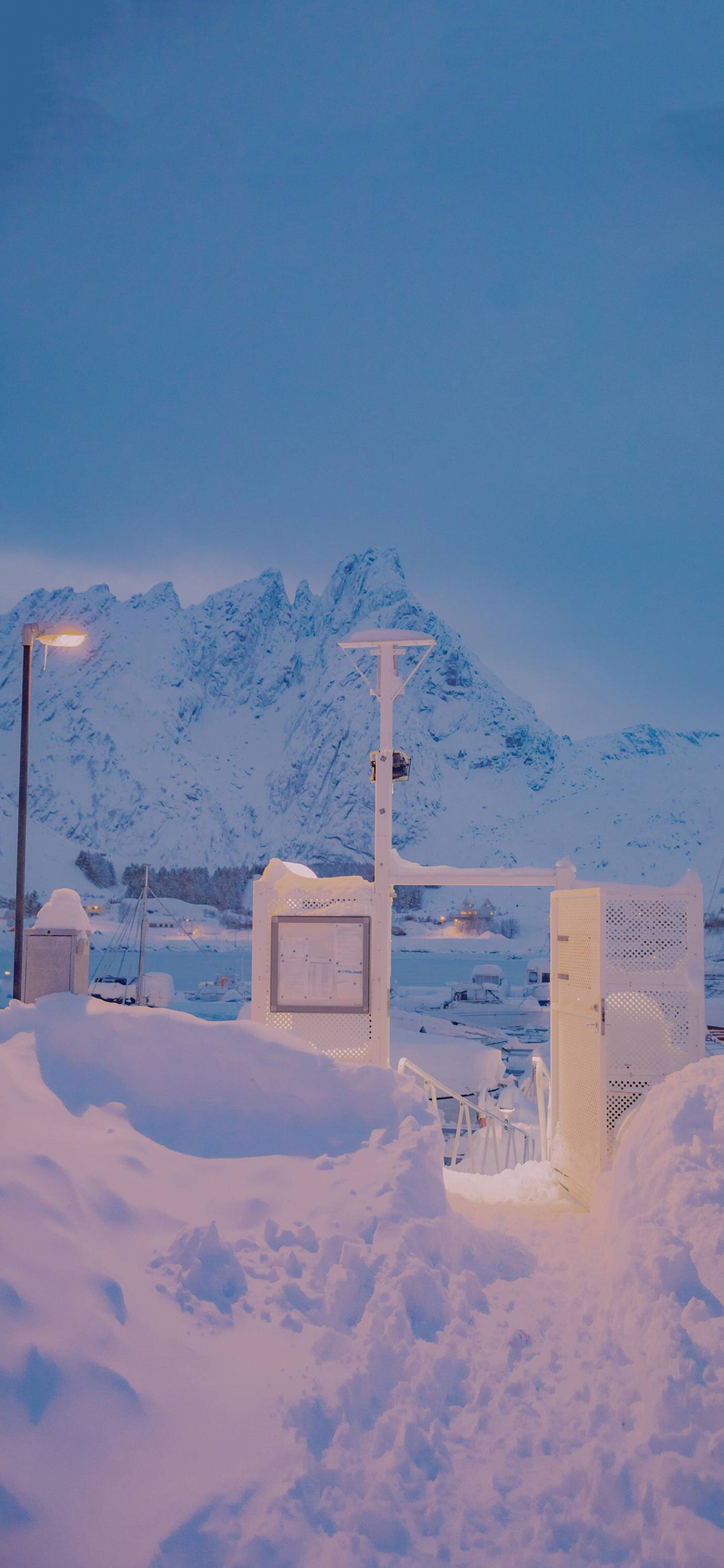 [2436×1125]冬季 雪地 雪景 雪白 苹果手机壁纸图片