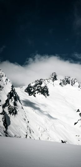[2436x1125]冬季 雪山 白雪覆盖 寒冷 苹果手机壁纸图片