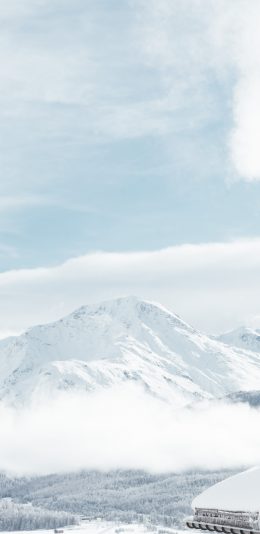 [2436x1125]冬季 雪景 冰山 唯美 苹果手机壁纸图片