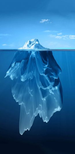 [2436x1125]冰山 风景 海 蓝色 北极 南极 苹果手机壁纸图片