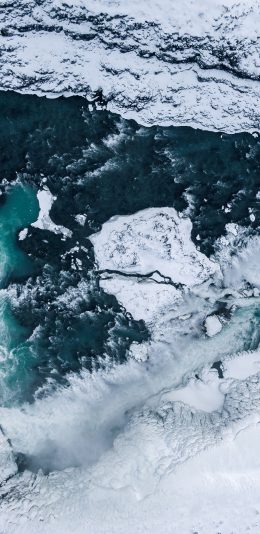 [2436x1125]冰川 大自然 海洋 冰块 大海 苹果手机壁纸图片
