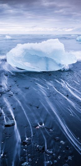 [2436x1125]冰川河流 冰块 寒冷 苹果手机壁纸图片