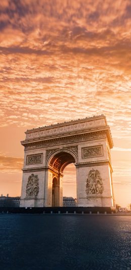 [2436x1125]凯旋门 巴黎 法国 文物 历史 建筑 苹果手机壁纸图片
