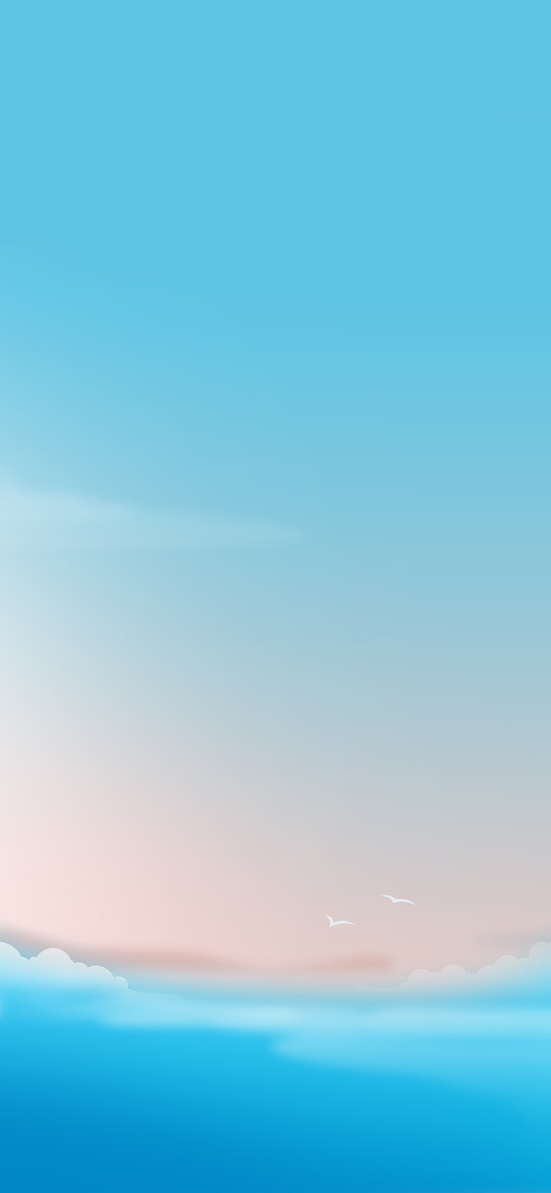 [2436×1125]创意 手绘 天空 蔚蓝 渐变 苹果手机壁纸图片