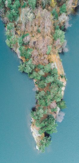 [2436x1125]半岛 自然 海岸 植被 苹果手机壁纸图片