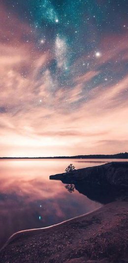 [2436x1125]唯美 星空 黄昏星光  灿烂 苹果手机壁纸图片