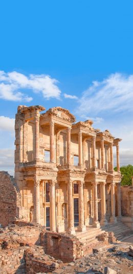 [2436x1125]土耳其 景点 以弗所 建筑 苹果手机壁纸图片