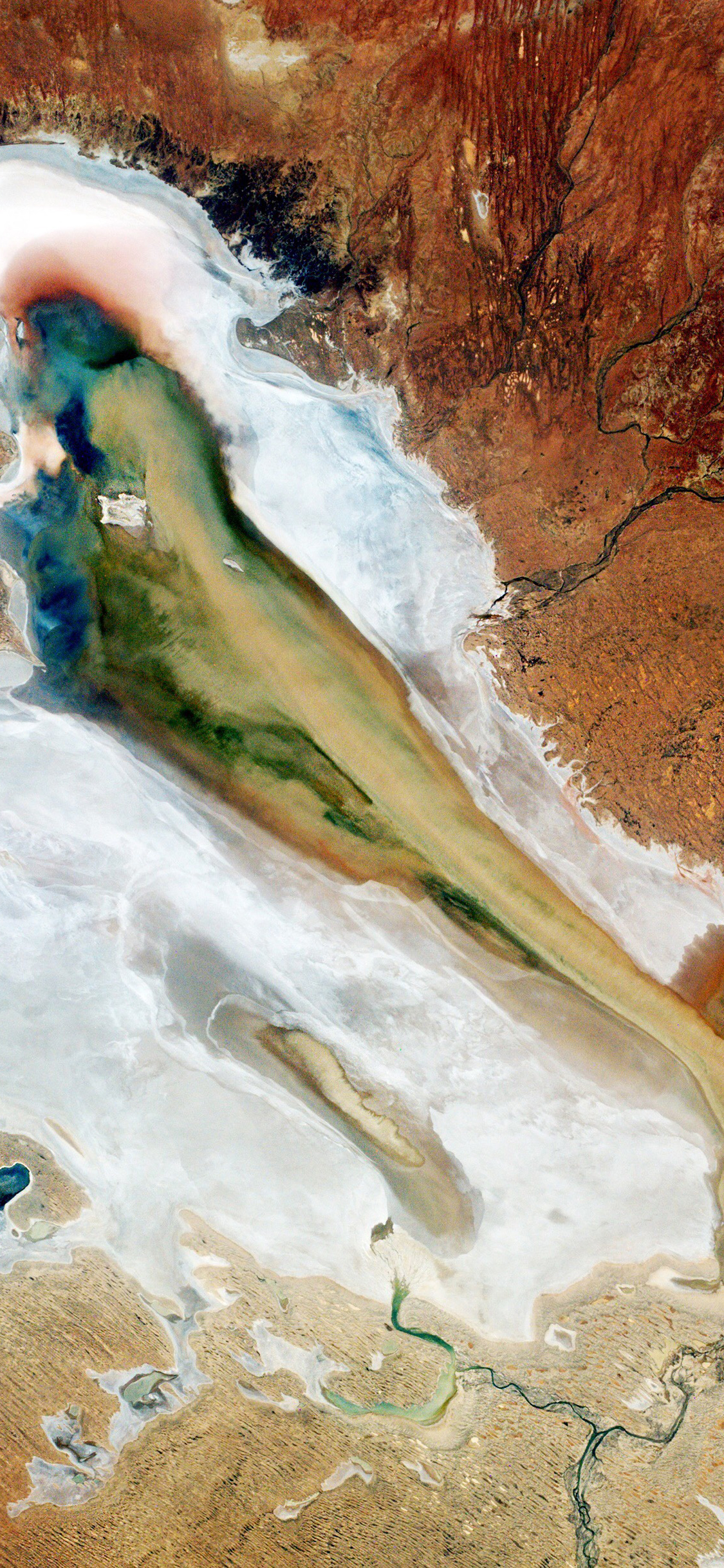 [2436×1125]地理 地貌 水 地质 黄色 苹果手机壁纸图片