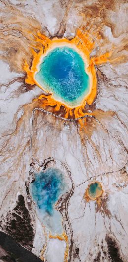 [2436x1125]地貌 泉眼 泉水 流向 苹果手机壁纸图片