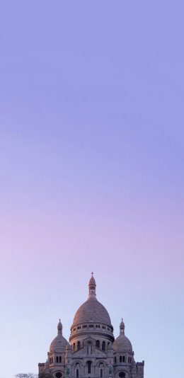 [2436x1125]城堡 建筑 屋顶 渐变 天空 苹果手机壁纸图片