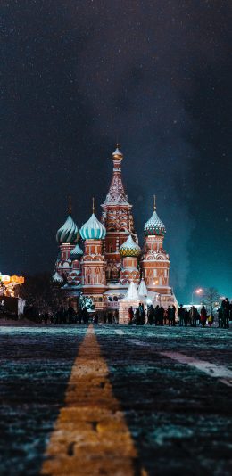 [2436x1125]城堡 建筑 星空 异域 苹果手机壁纸图片