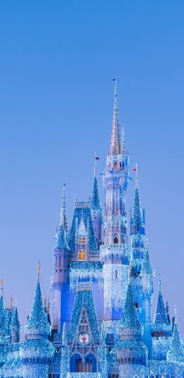 [2436x1125]城堡 迪士尼 灯光 建筑 苹果手机壁纸图片