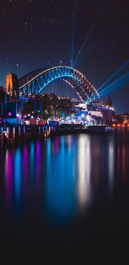 [2436x1125]城市 夜晚 建筑 灯光 绚丽 苹果手机壁纸图片