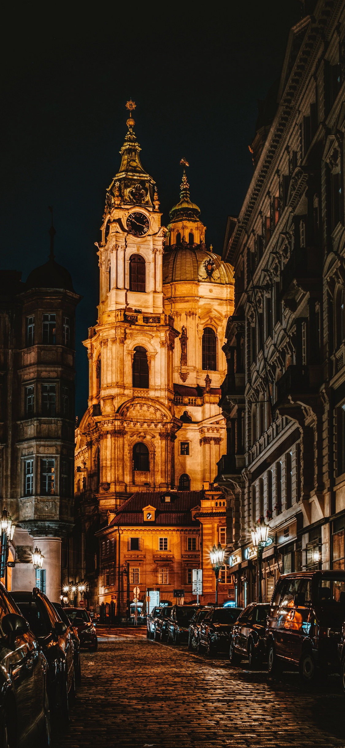 [2436×1125]城市 夜景 建筑 道路 都市 苹果手机壁纸图片
