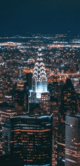 [2436x1125]城市 夜景 灯光 建筑 都市 苹果手机壁纸图片