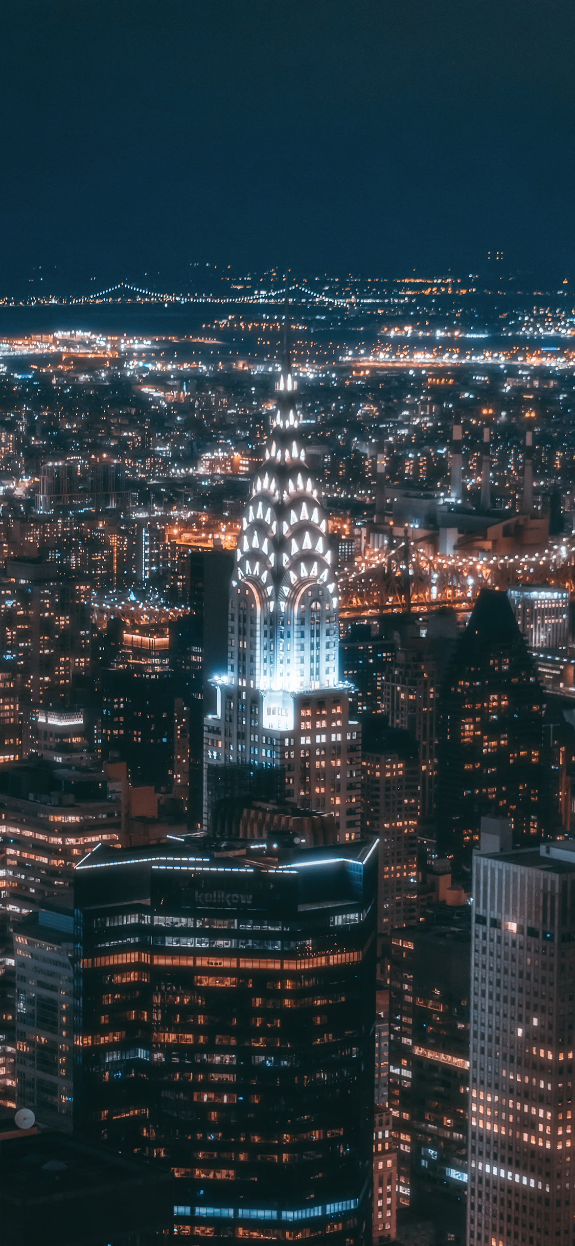 [2436×1125]城市 夜景 灯光 建筑 都市 苹果手机壁纸图片