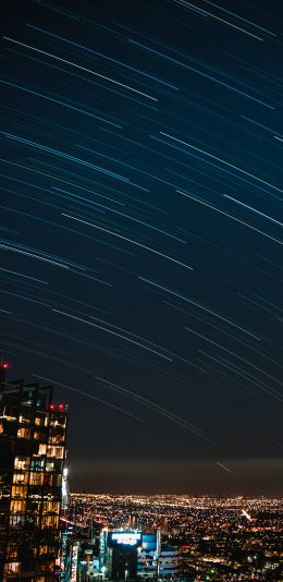 [2436x1125]城市 夜景 灯光 流行 苹果手机壁纸图片