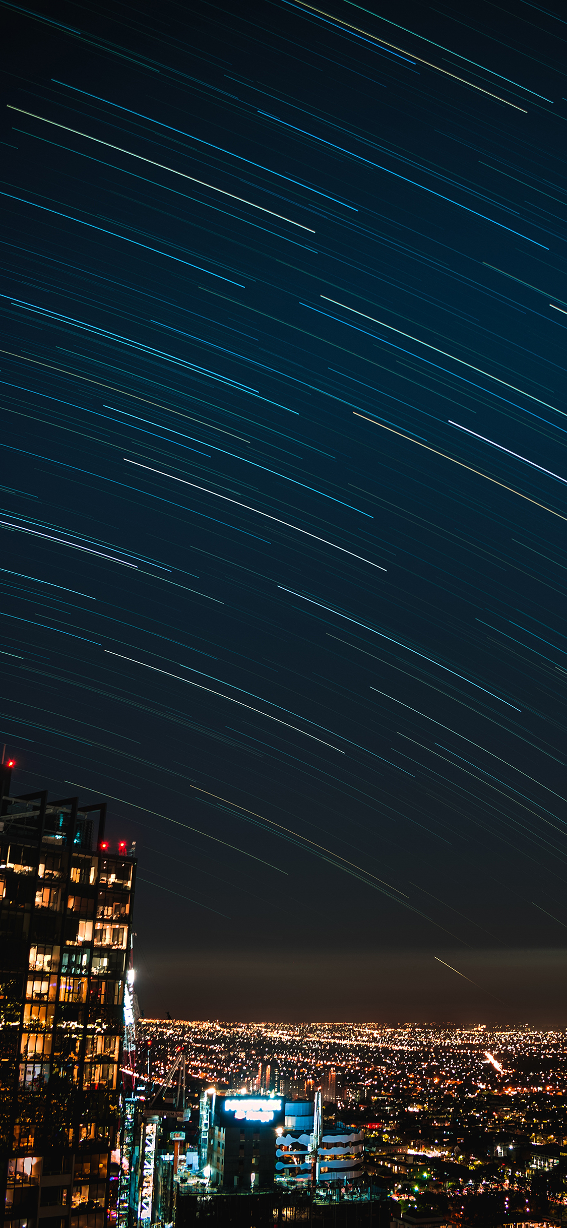 [2436×1125]城市 夜景 灯光 流行 苹果手机壁纸图片