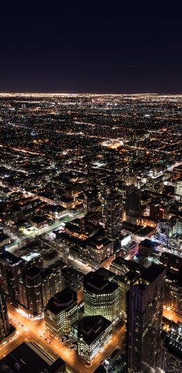 [2436x1125]城市 夜景 繁华 都市 建筑 灯光 苹果手机壁纸图片