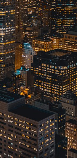 [2436x1125]城市 夜景 都市 建筑 楼房 苹果手机壁纸图片