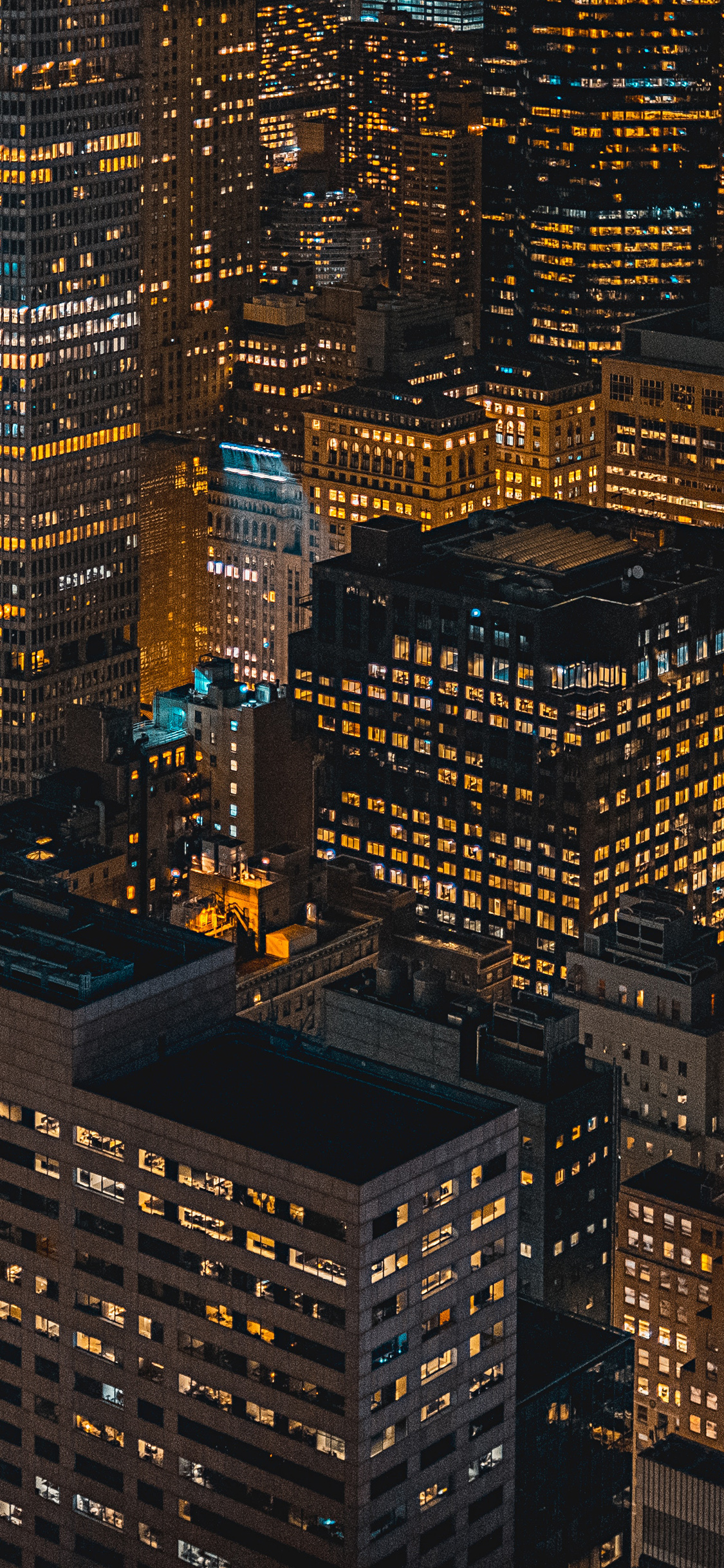 [2436×1125]城市 夜景 都市 建筑 楼房 苹果手机壁纸图片