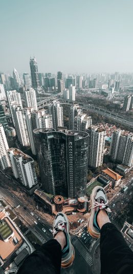 [2436x1125]城市 建筑  高处 都市 楼房 苹果手机壁纸图片