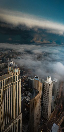 [2436x1125]城市 建筑 航拍 都市 高楼大厦 苹果手机壁纸图片