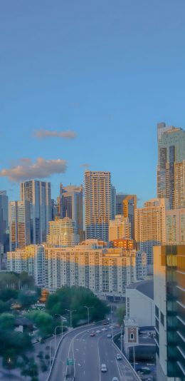 [2436x1125]城市 建筑 马路 交通 楼房 苹果手机壁纸图片