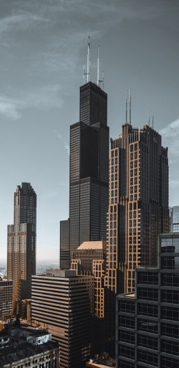 [2436x1125]城市 建筑 高楼大厦 都市 繁华 苹果手机壁纸图片