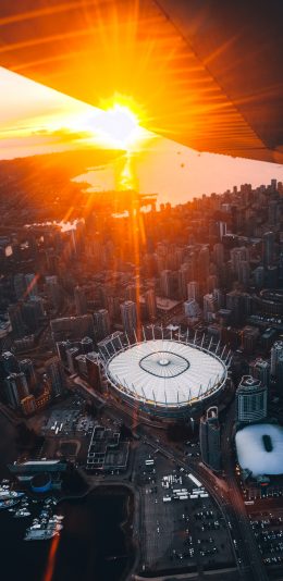 [2436x1125]城市 高楼 建筑 阳光 苹果手机壁纸图片