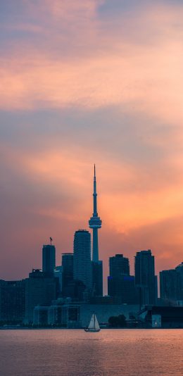 [2436x1125]城市 黄昏 海岸 滨海