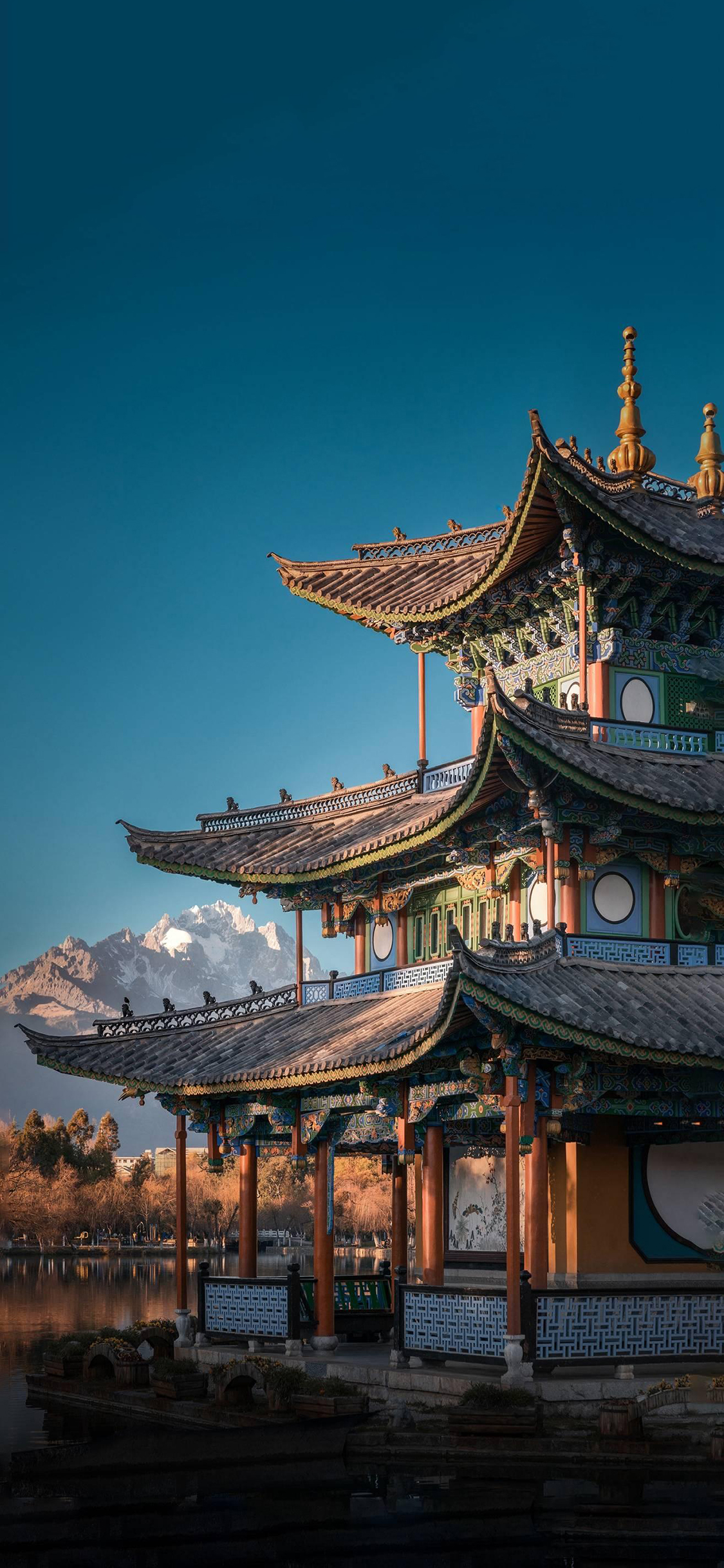 [2436×1125]城楼 国风 建筑 景点 苹果手机壁纸图片