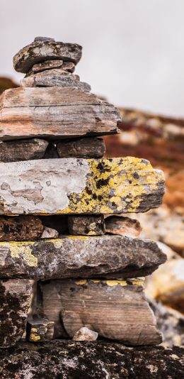 [2436x1125]堆石 户外 创意 累积 苹果手机壁纸图片