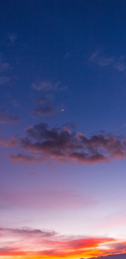[2436x1125]夕阳 云彩 夜幕 渐变 苹果手机壁纸图片