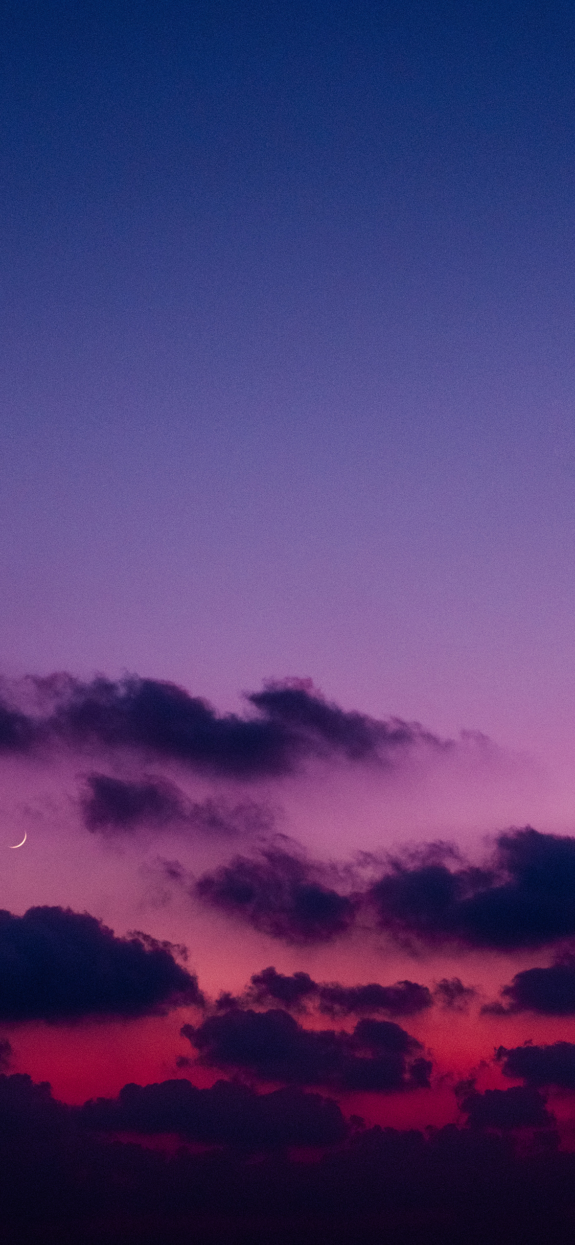 [2436×1125]夕阳 云彩 月亮 彩霞 苹果手机壁纸图片